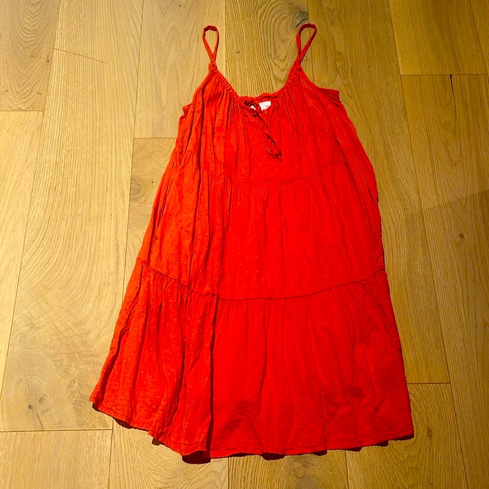 Orange cover up or sun dress.